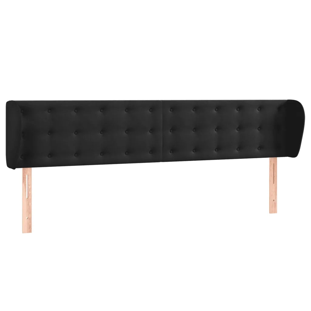 Testiera ad Orecchio-Testata con Orecchie Nera 203x23x78/88 cm in Velluto 775309