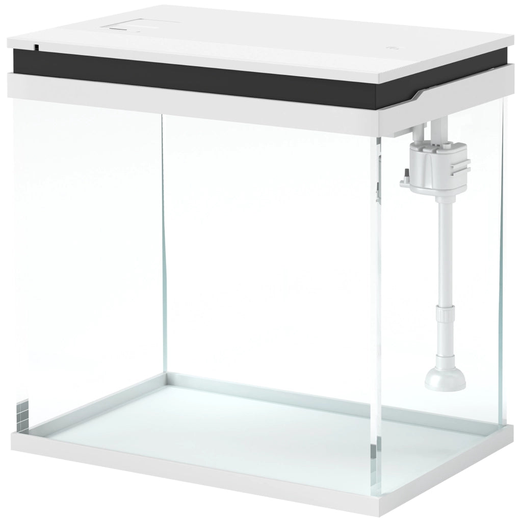 Acquario per Pesci 26L con Luci LED ¨C Minimal ¨C Bianco 38x26x38 cm