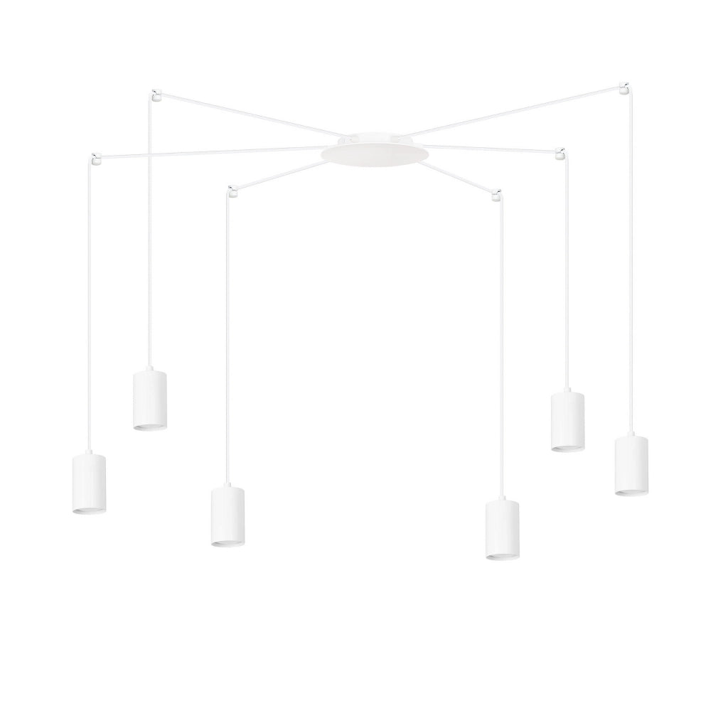 Emibig Traker lampadario bianco 6xGU10 LED regolabile