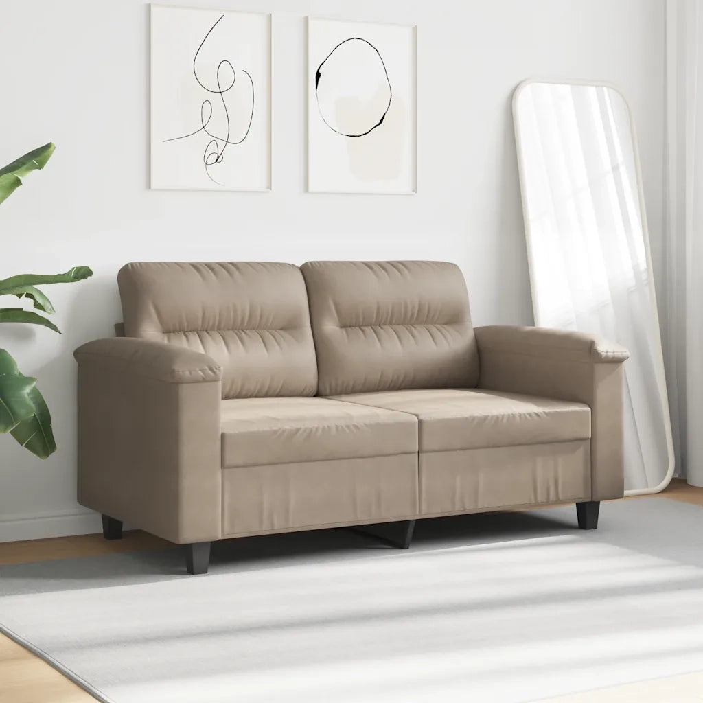 Divano a 2 Posti-Sofa 2 Posti Tortora 120 cm in Tessuto Microfibra