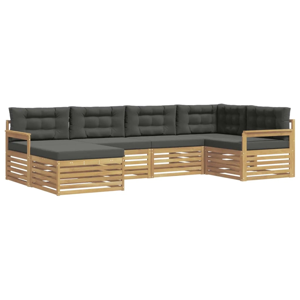 Set di divani da esterno 6 pz Bianco e Antracite Poliestere 3390752