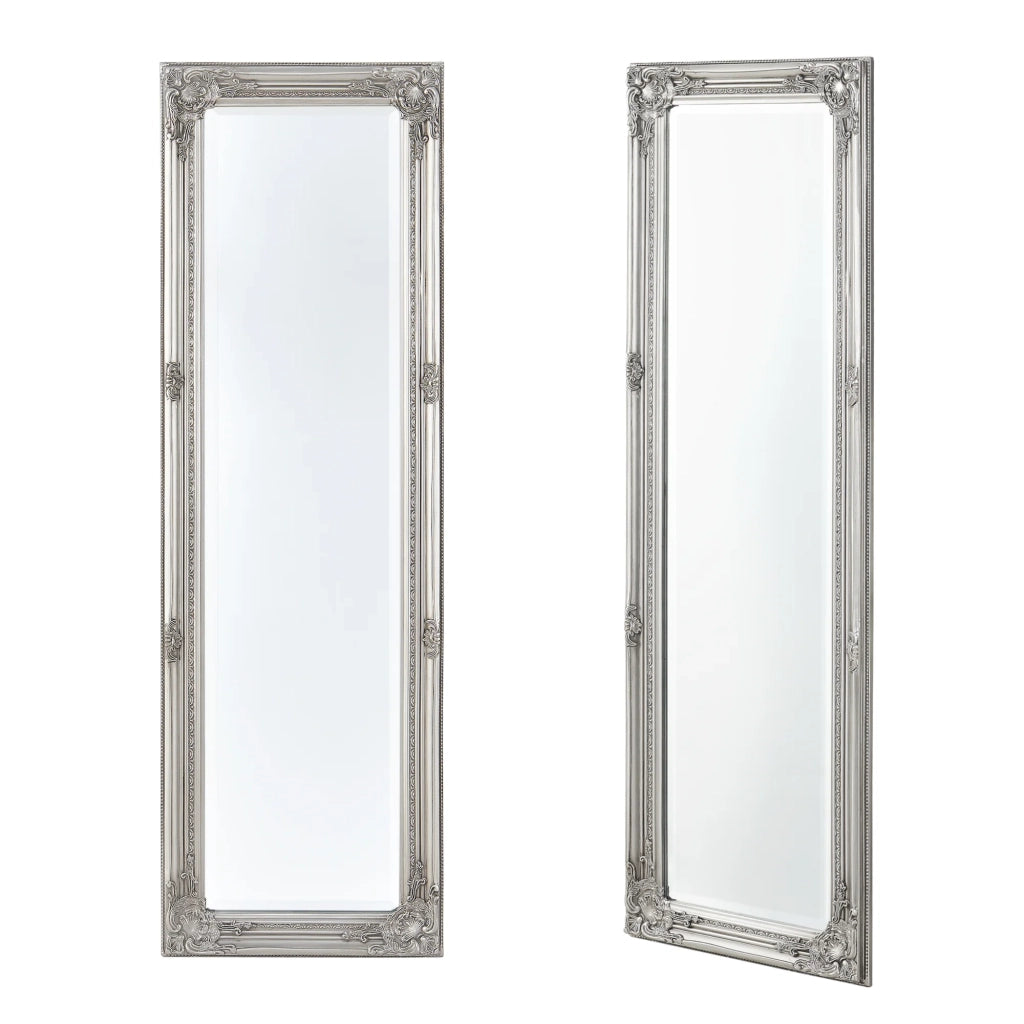 Specchio da parete 132 x 42 x 3,5 cm argento 03_0007906