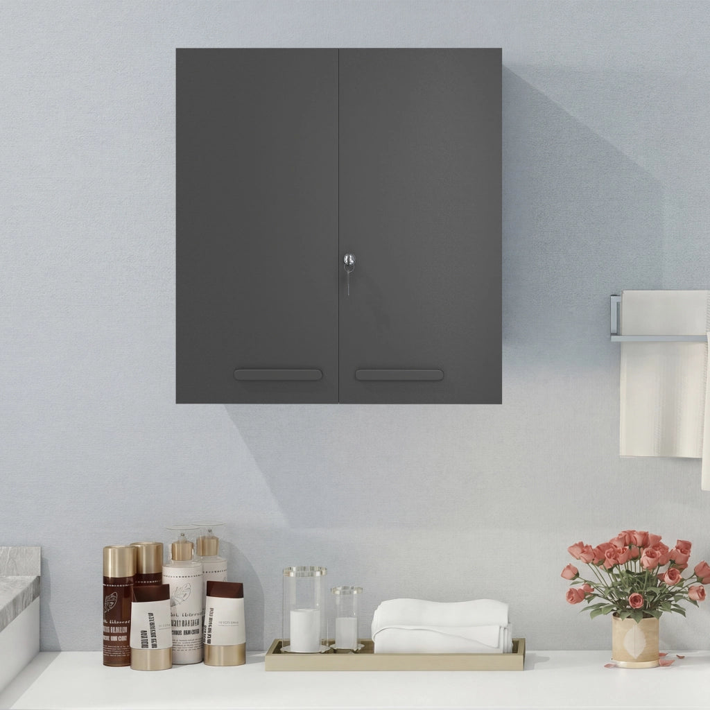 Armadietto per medicinali con 2 ante e 6 ripiani ¨C Minimal ¨C Nero