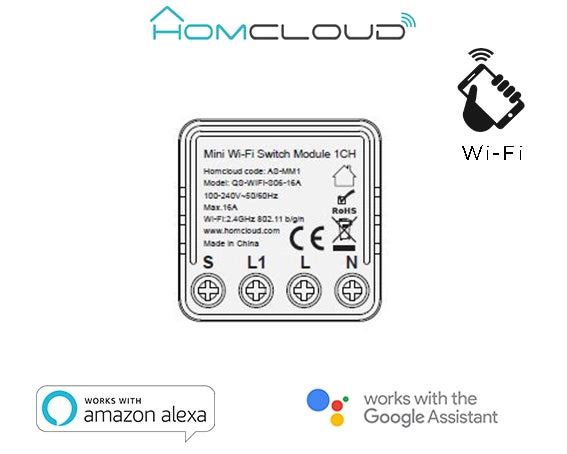Mini Modulo Interruttore Intelligente Mini 1CH Wi-Fi Smart Life da incasso AS-MM1