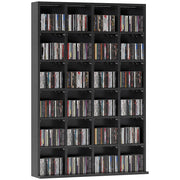 Mobile CD con Ripiani Regolabili ¨C zephmum ¨C Nero 89x20x130.5 cm