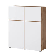 Buffet alto HAVANA – 120cm – 4 ante a battente – Rovere e bianco – Design minimalista e moderno
