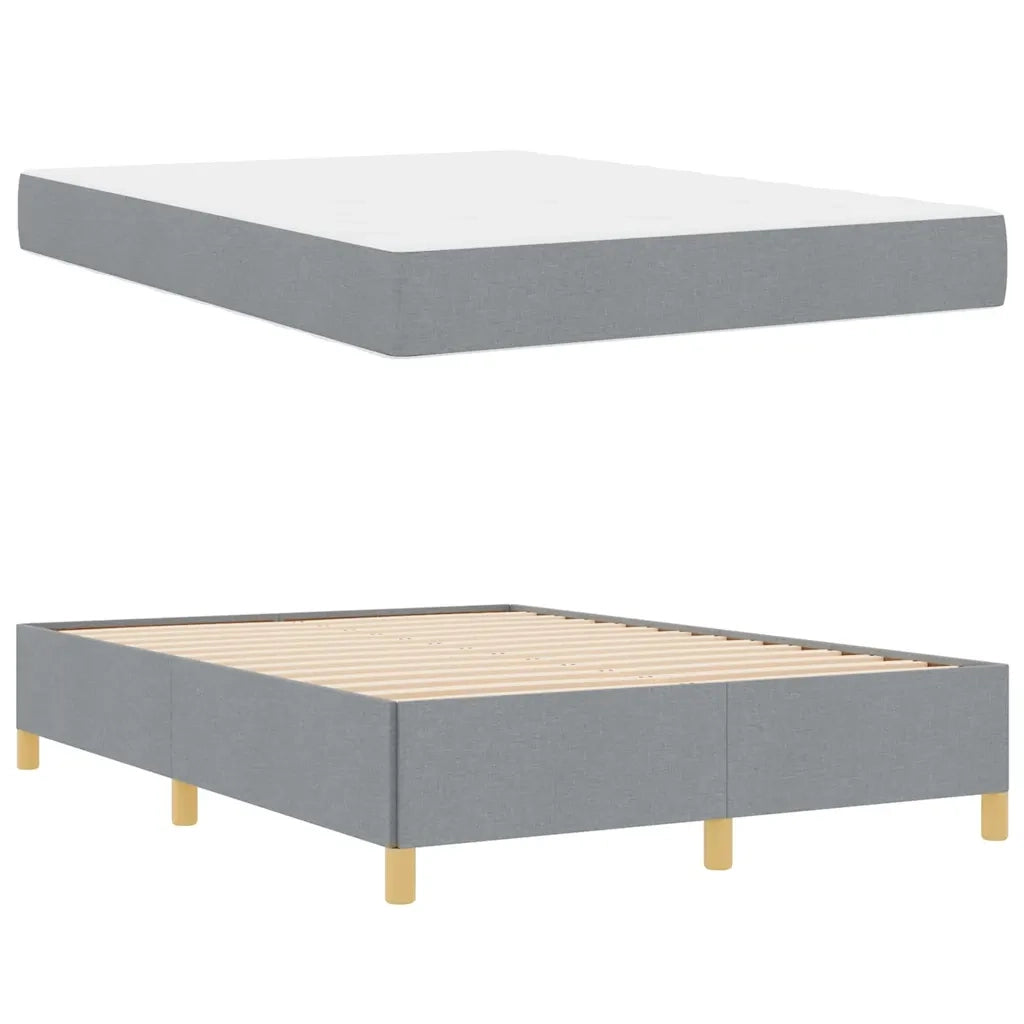 Struttura del letto Grigio chiaro 140 x 190 cm Tessuto