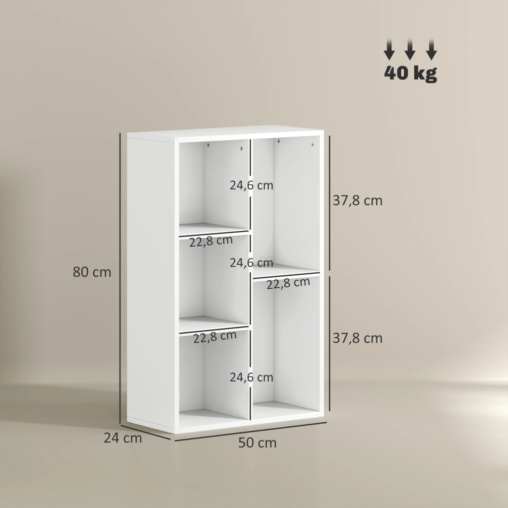 Libreria 2 livelli 5 scomparti ¨C Xylo ¨C Truciolato bianco