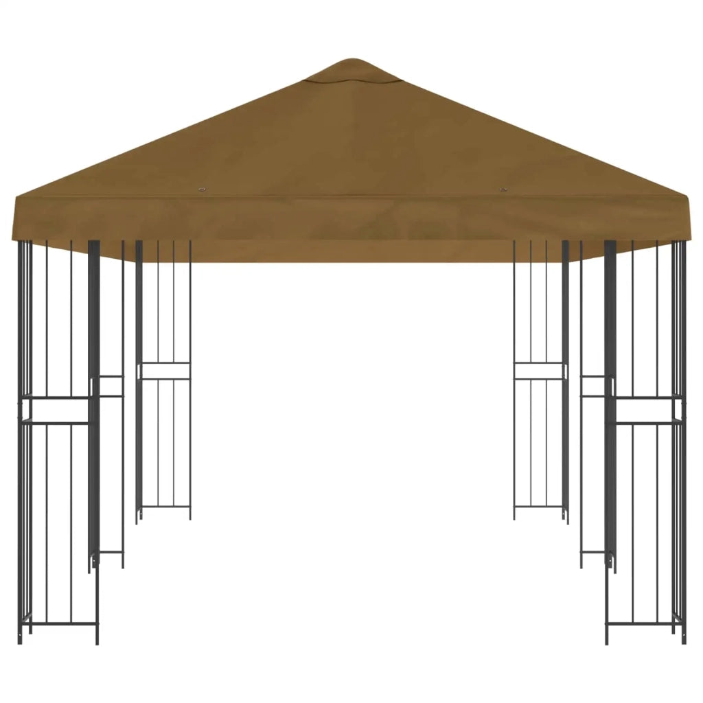 Gazebo con pareti laterali 6 x 3 m Tortora Poliestere e Acciaio 3375987