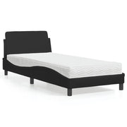 Letto con Materasso Dover Nero 90x200 cm in Similpelle
