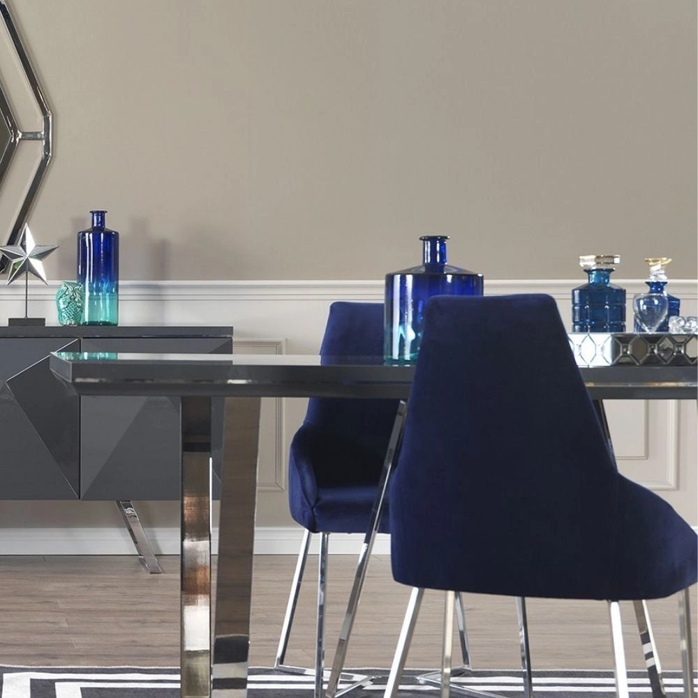 Set 2 sedie tessuto Enzio colore blu parliament