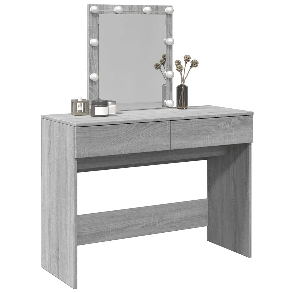 Toeletta con LED Grigio Sonoma 100x40x130 cm 848197