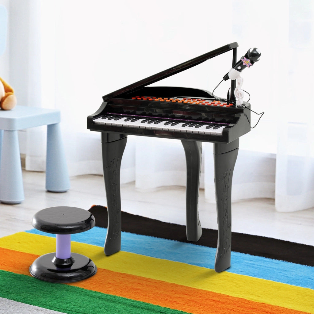Pianoforte Giocattolo per Bambini 3-6 Anni con Microfono e LED ¨C zephmum ¨C Nero
