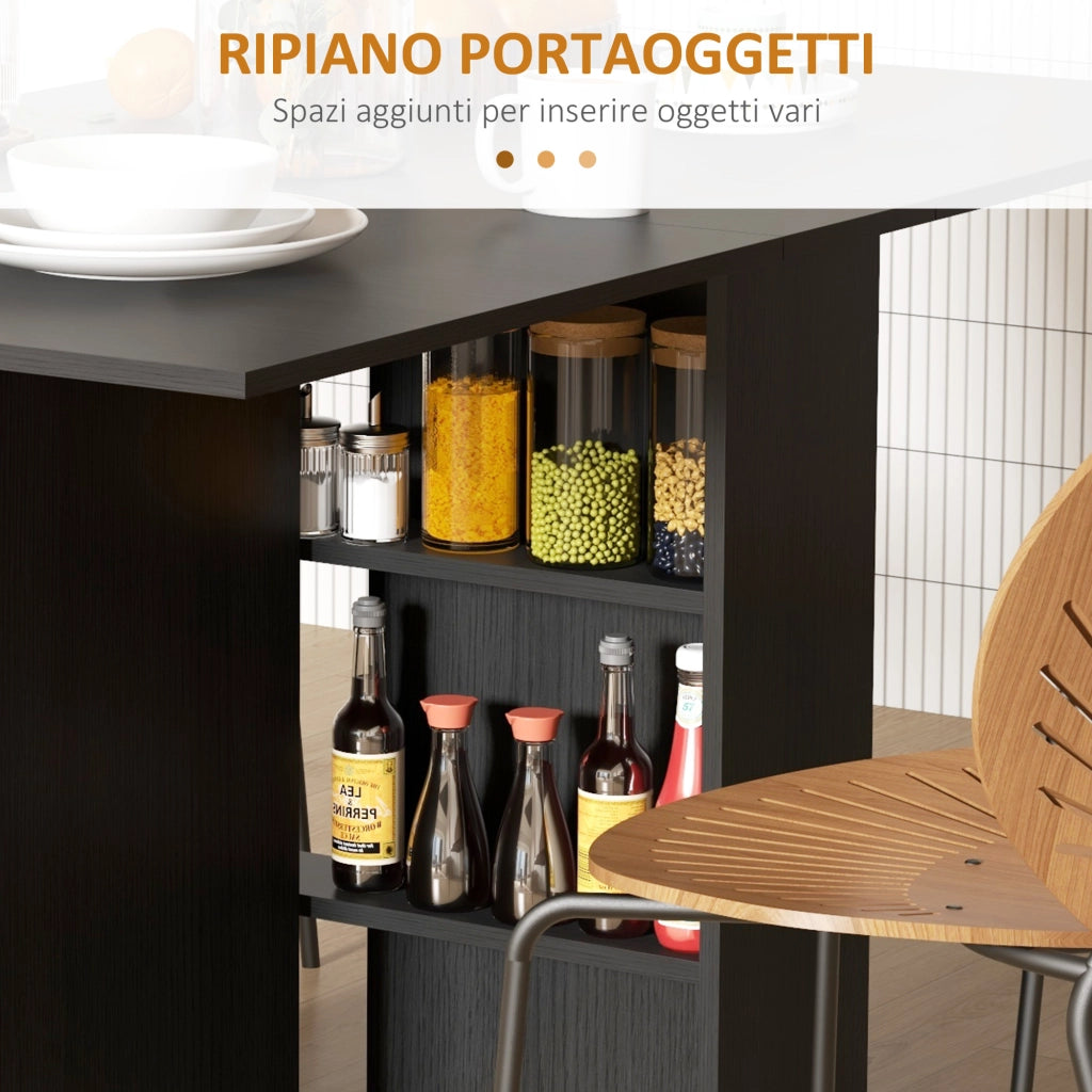 Tavolo Pieghevole per 6 Persone con Ruote ¨C Minimal ¨C Nero