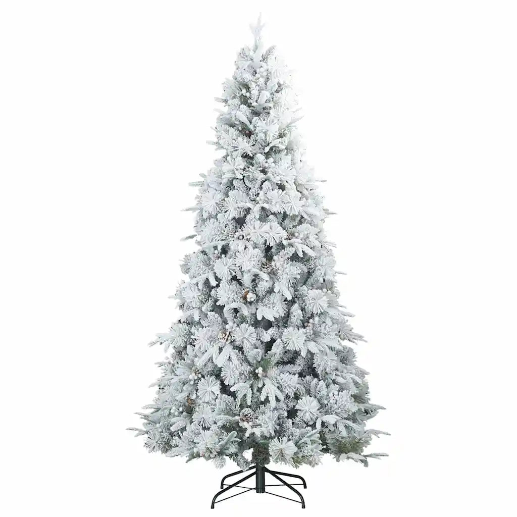 Albero di Natale Artificiale-Albero Natalizio Snodato Foderato di Neve Bianco 891513