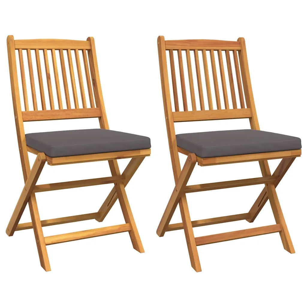 Sedia pieghevole 2 pcs Marrone Legno massello di acacia 42000954