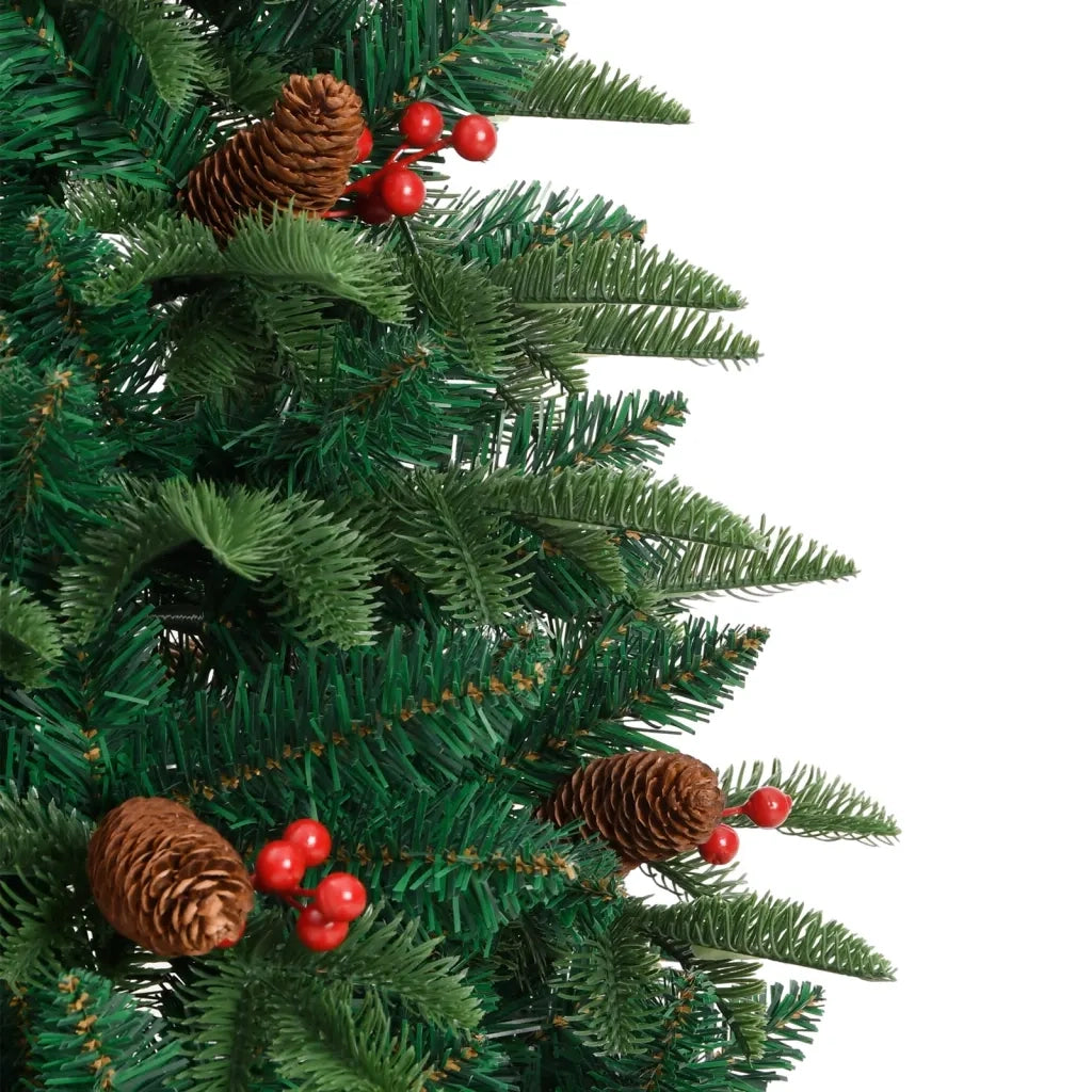 Albero Natale Artificiale Incernierato con Pigne e Bacche 150cm 358375