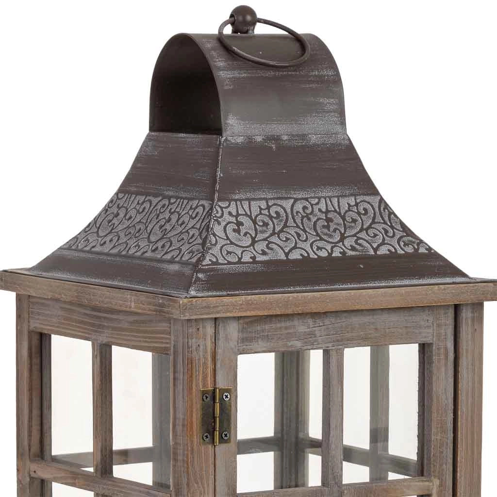 Lanterna in legno 24x24x68h cm