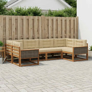 Set di divani da esterno con cuscino 6 pcs Naturale e Beige 3382841