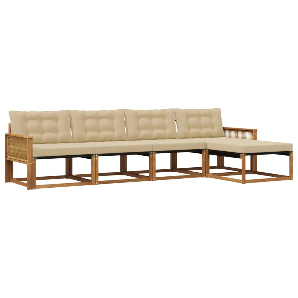 Set di divani da esterno 5 pz Naturale e Beige 3381365