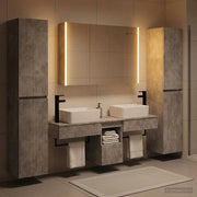 Set di mobili per il bagno 6 pz Grigio Cemento 3407202
