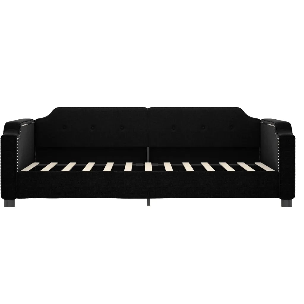 Divano Letto con Letto Estraibile Nero 100x200 cm in Tessuto 3197641