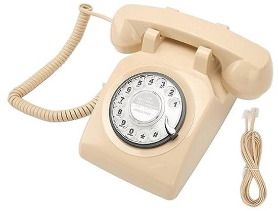 Telefono a Manovella Retro - Vintage Telefono Fissa - Suono Meccanico - Telefono da Ufficio - Telefono in ABS - Estetica Nostalgica