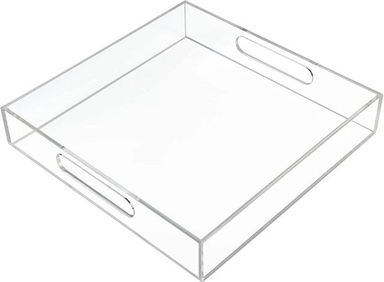 Piattaforma di lavoro trasparente con maniglie - Resistente alle morsicature - 1 pezzo - Acrilico - 30x30 cm