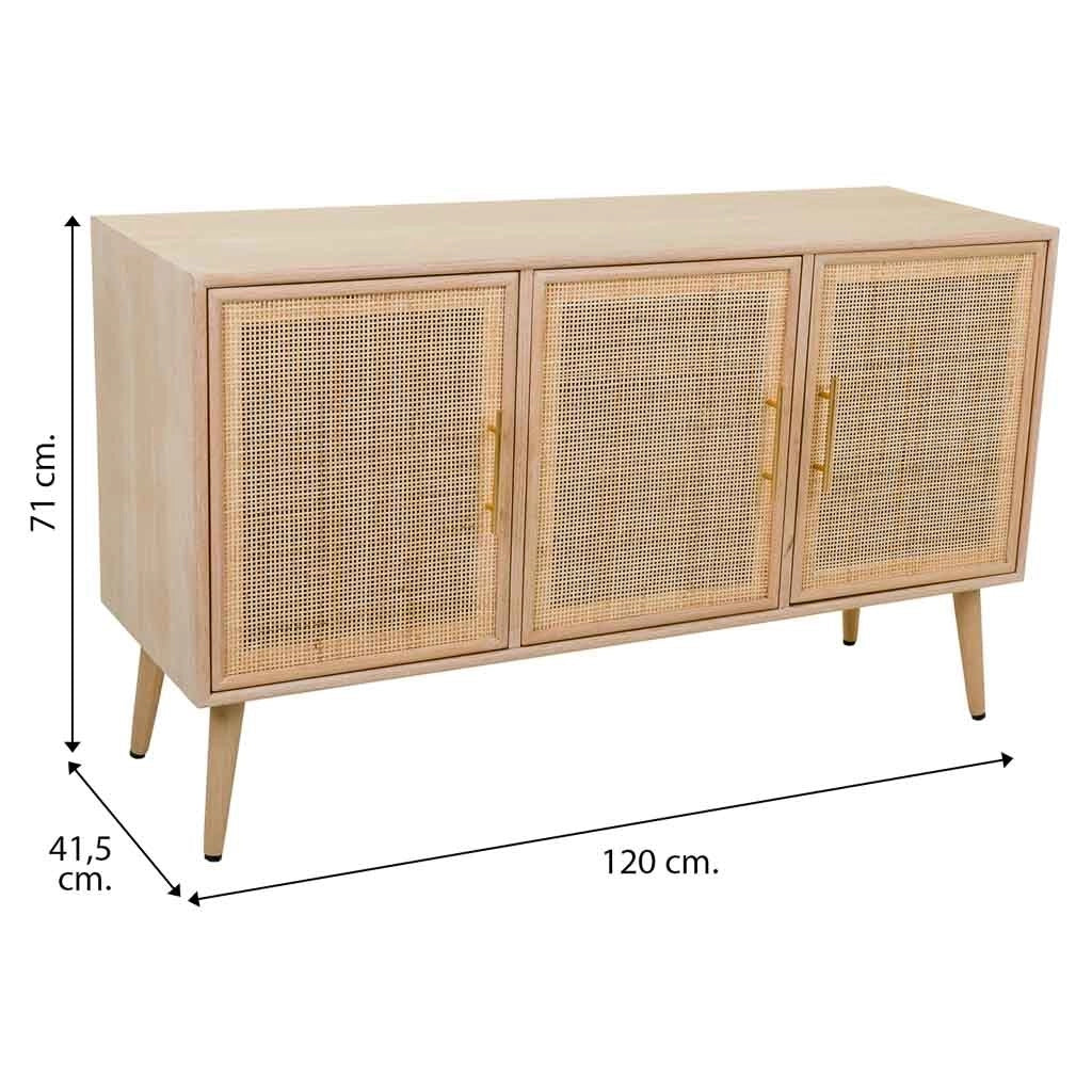 Credenza in MDF e griglia, marrone, 120x41,5x71 cm