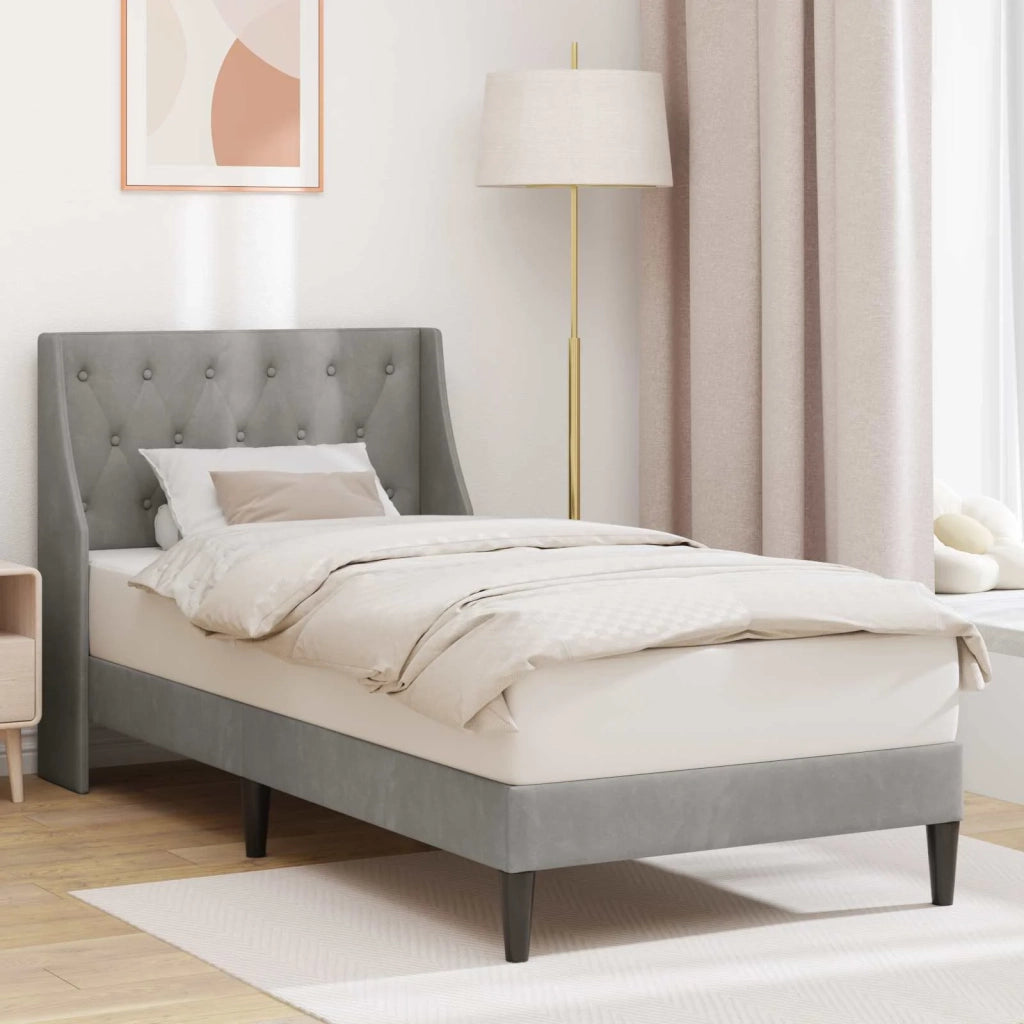Struttura del letto Grigio chiaro 80 x 200 cm Velluto 42027388
