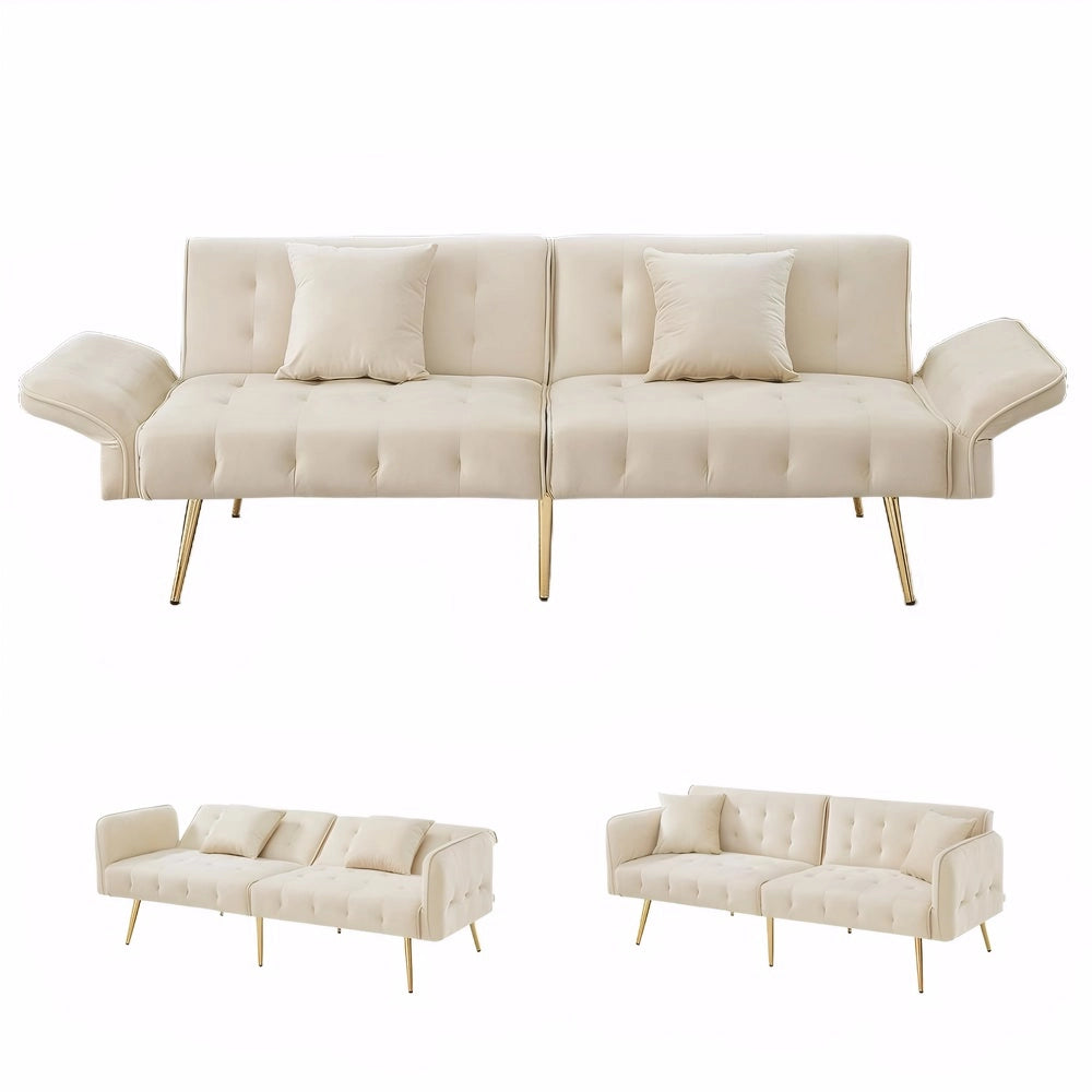 Divano letto 2 posti - Xylo - Regolabile in velluto 180x190 cm