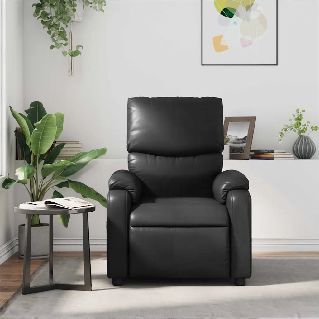 Poltrona Massaggiante | Sedia Relax Reclinabile Nera in Similpelle