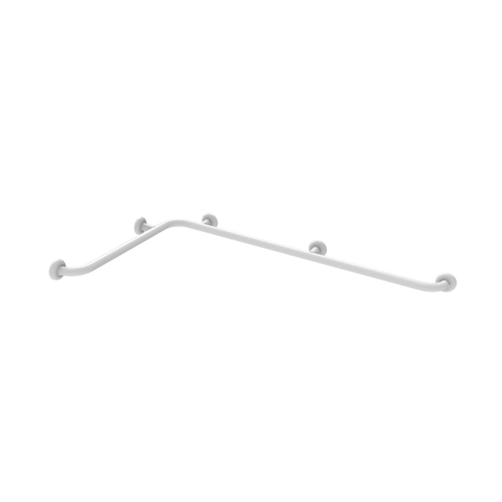 Angolare di sicurezza di 120x70 in acciaio inox, rivestito in nylon, bianco
