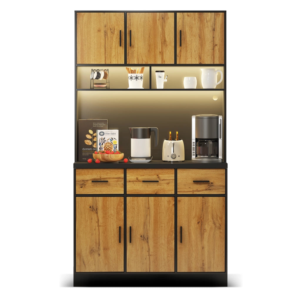 Buffet con LED e APP ¨C MINIMAL ¨C Cassetti, Ripiani, Prese, 100x40x180cm