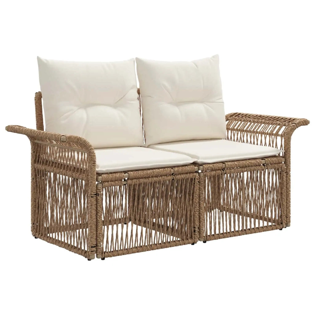 Divano da giardino 2-Numero di posti Beige polyrattan 42026694
