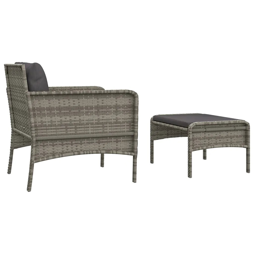 Set di Divani da Giardino 2 pz con Cuscini in Polyrattan Grigio 319679
