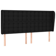 Testiera | Testata ad Orecchio Nera 163x23x118/128 cm in Tessuto