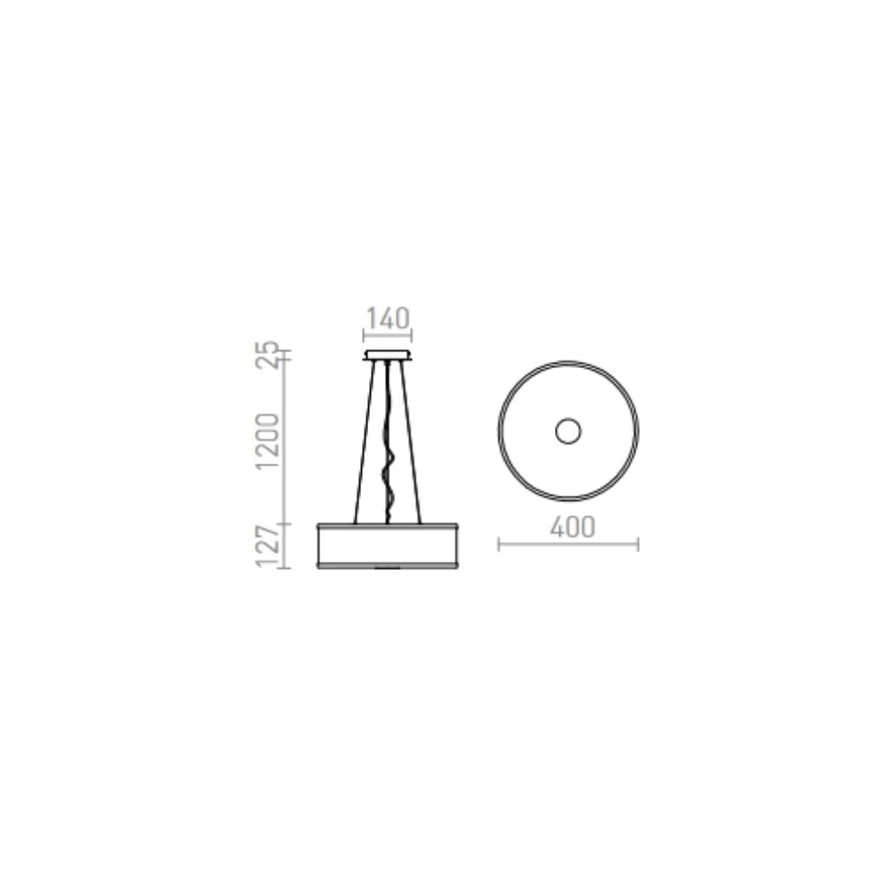 Lampadario Lampada CASSABLANCA 40 a sospensione cromo 230V 2GX13 22+40W