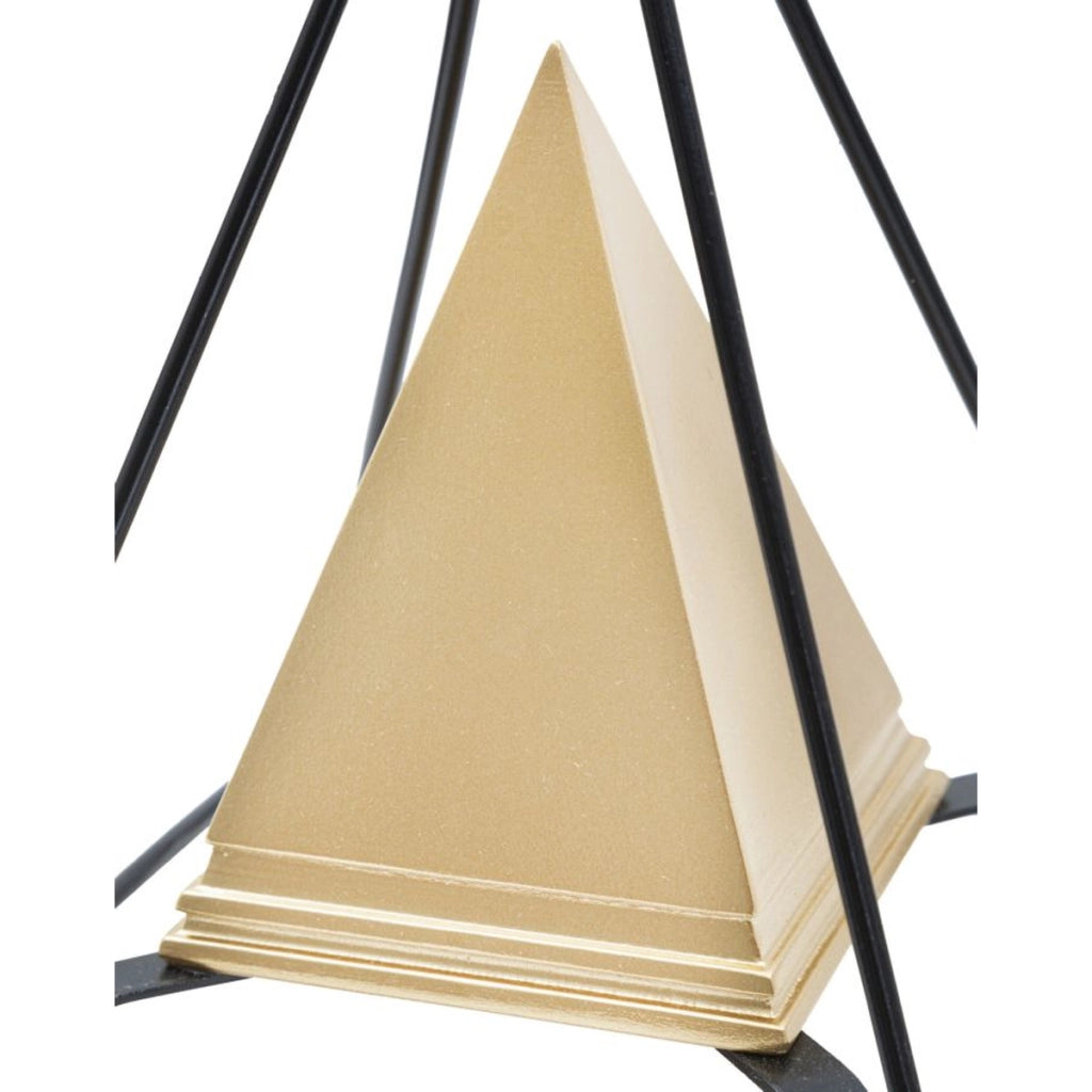 Scultura Piramide 1, Oro, Poliresina, 15x15x19,5 cm