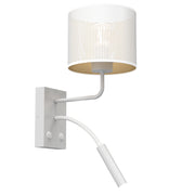 Applique Loft Shade bianca oro, luce lettura 2 interruttori