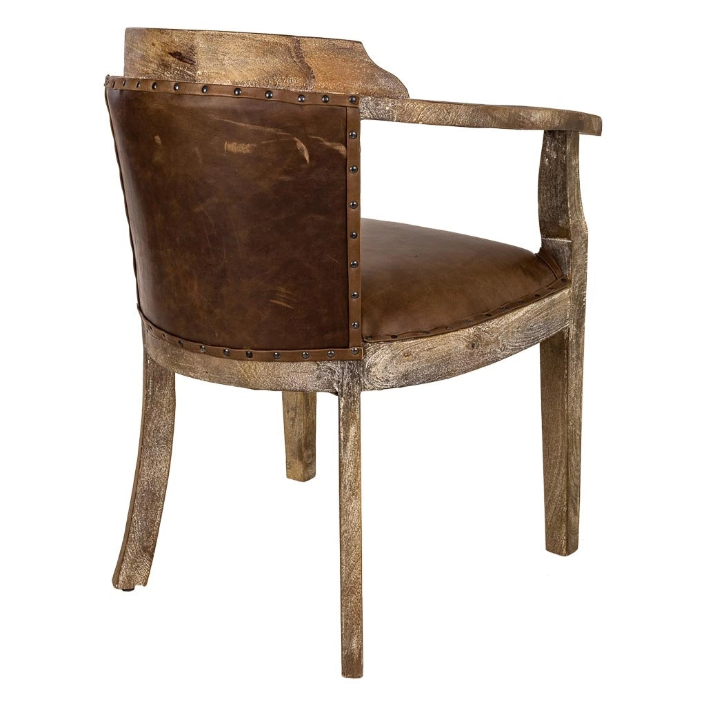 Poltrona imbottita in legno marrone 57x58x85h