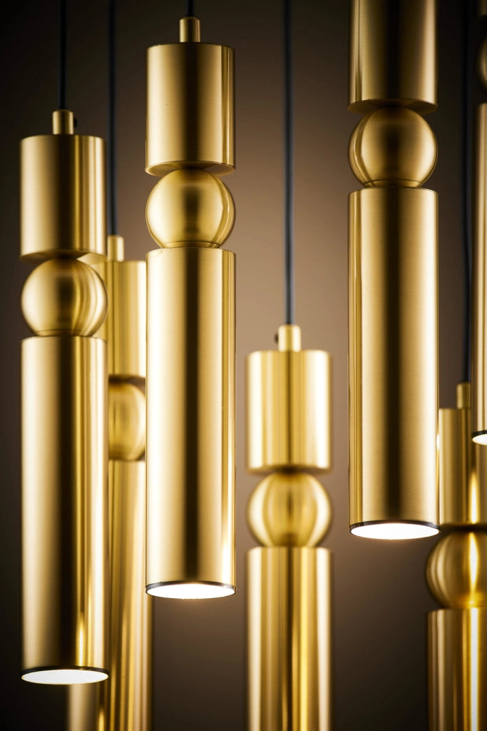 Lampada sospesa moderna tonda Ø37 oro 7xGU10 ALAS Jupiter