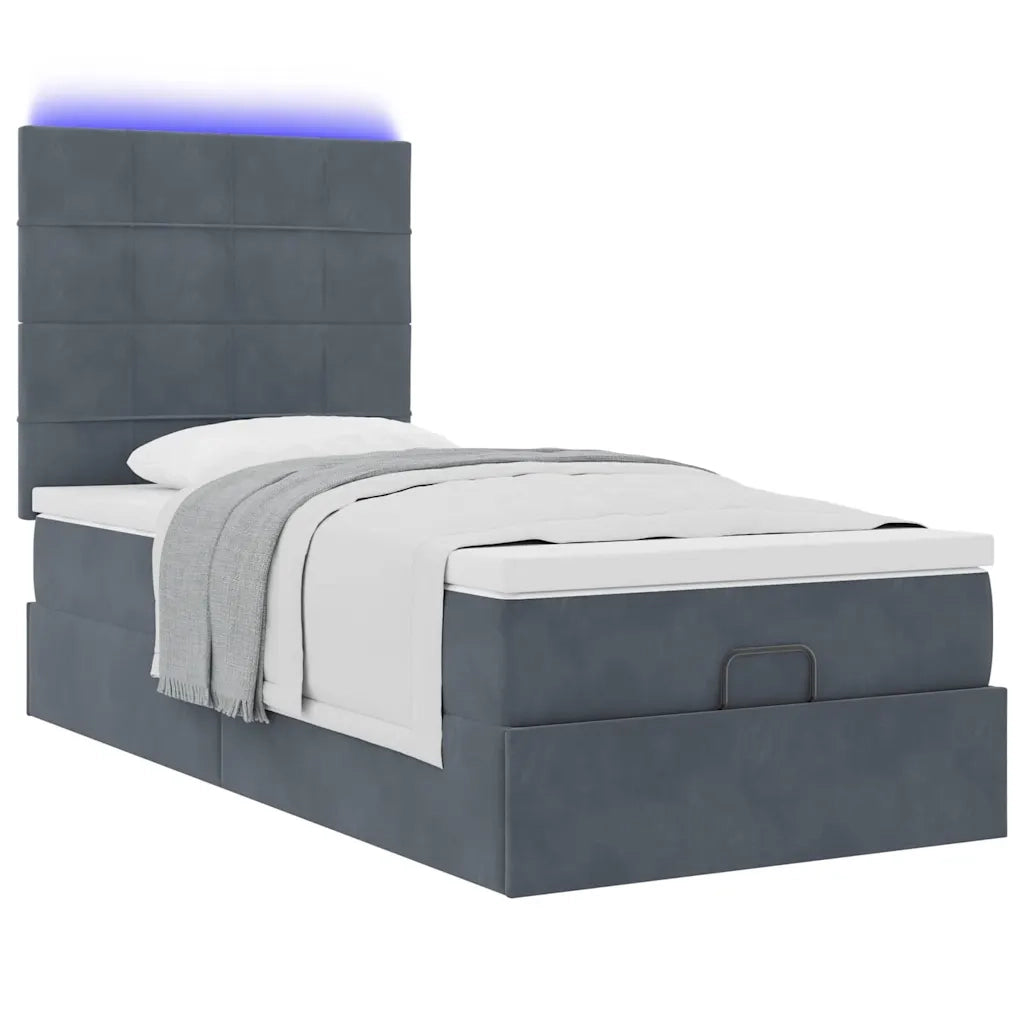 Struttura Letto Pouf con Materassi 100x200 cm Velluto 3314301