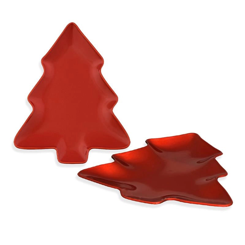 MA MAISON SET 2PZ VASSOIO XMAS ALBERO COLORE ROSSO - DIMENSIONI 26X23 CM