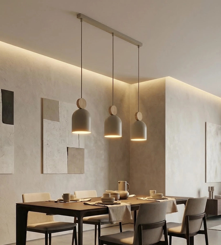 Lampada sospesa MESI japandi beige 3xGU10 Emibig