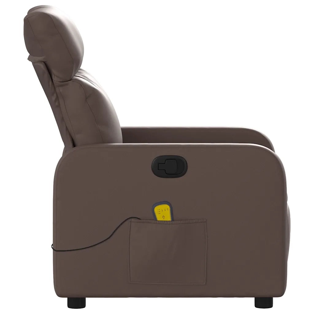 Poltrona Massaggiante | Sedia Relax Reclinabile marrone in Similpelle