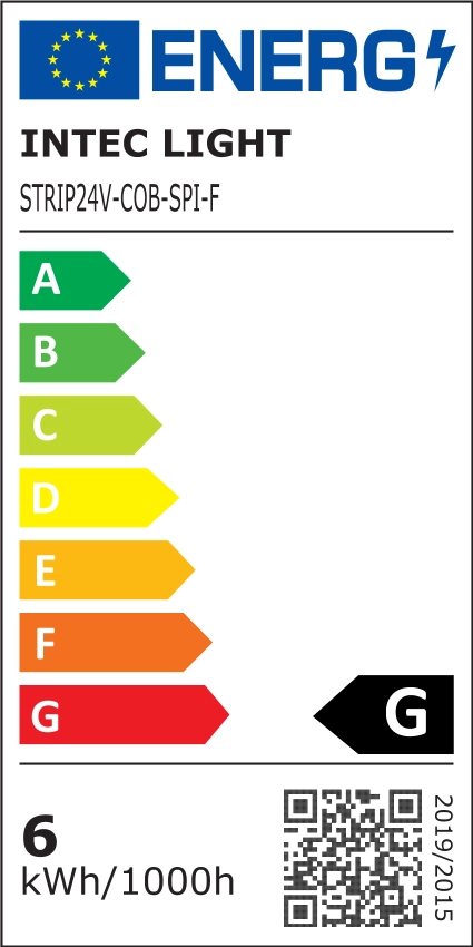 strip led cob digitale 24v 15w/m 1095lm/m 6500k 500cm