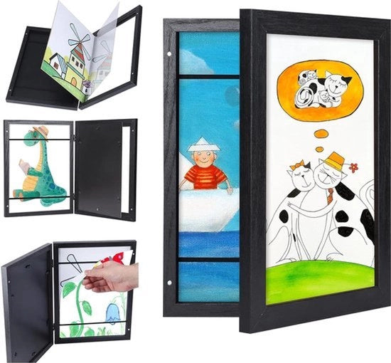 Display magnetico - formato A4 con finitura in legno nero