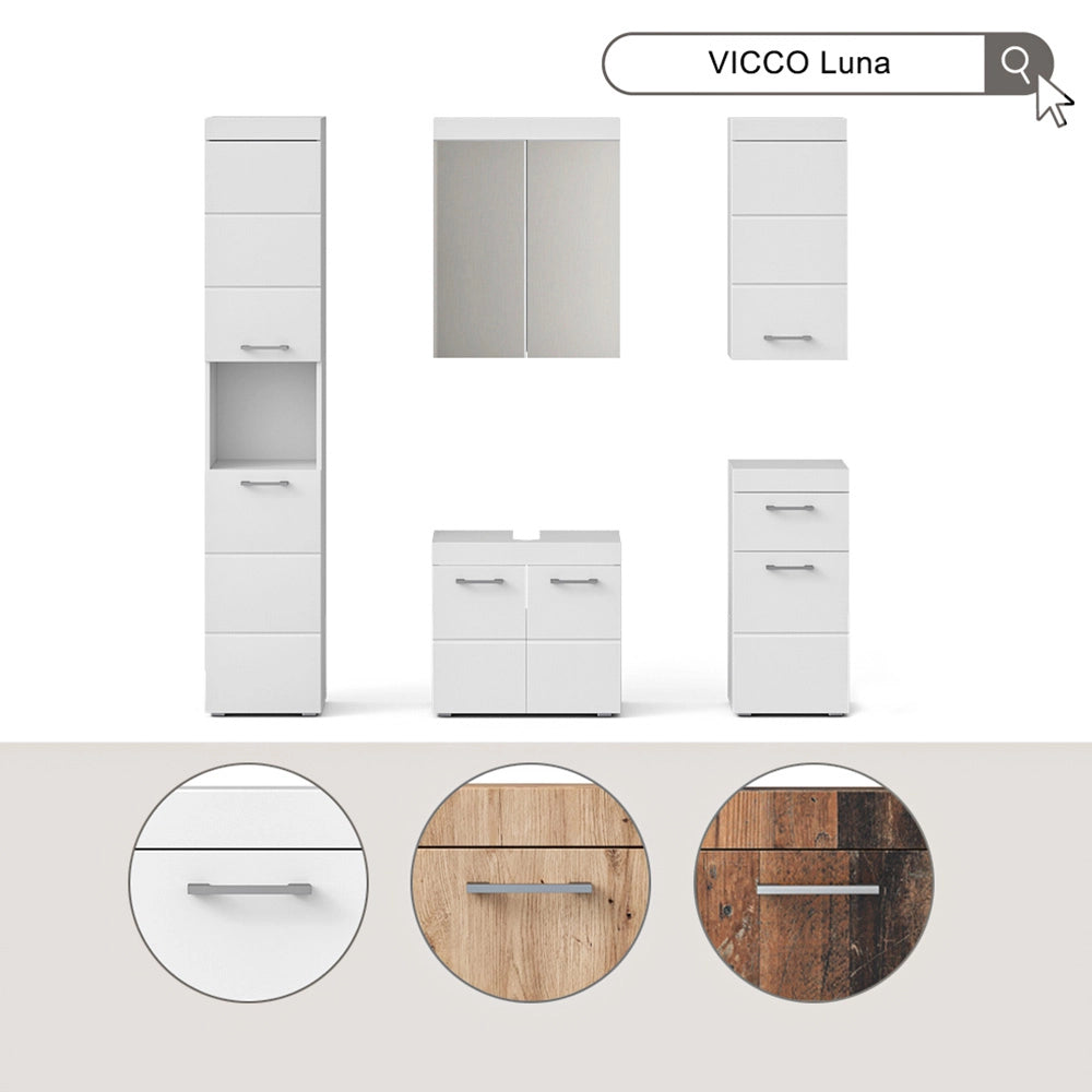 Vicco Set di mobili da bagno Oldstyle 3 parti, con colonna