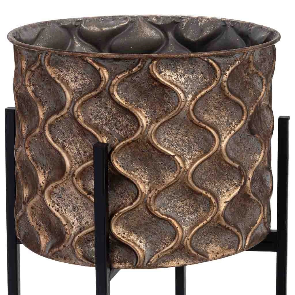 Vaso in metallo dorato 29x29x71h cm